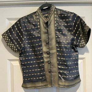 Elegant Black and Grey Women's Shirt